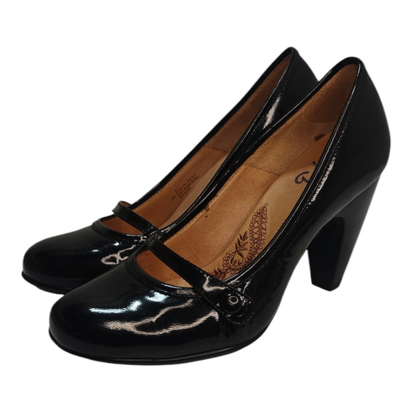 Black patent leather Mary Jane pumps by sofft sz 8w - Picture 1 of 8